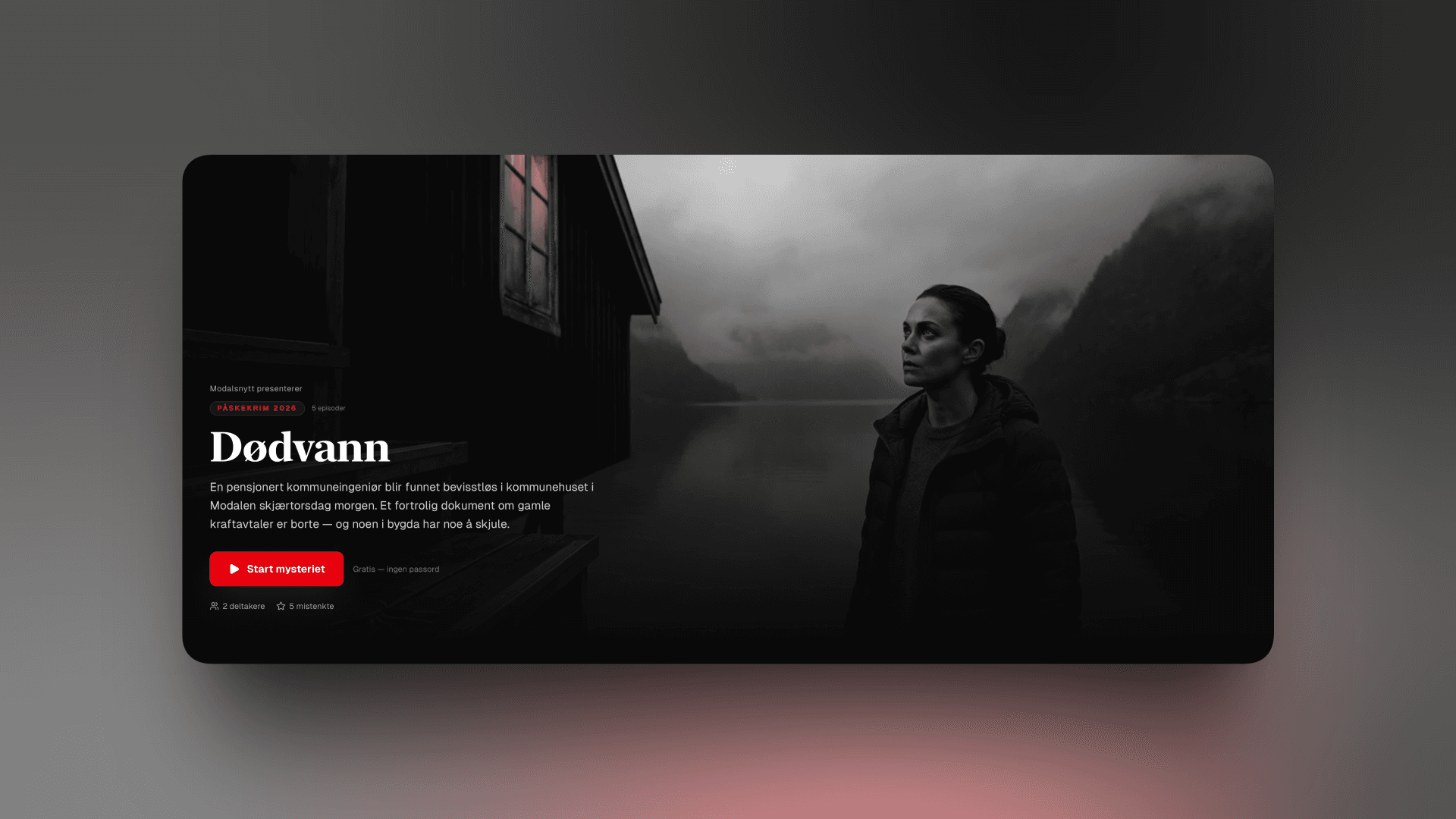 Én redaktør, fem episoder, null forfattere: Slik laget Modalsnytt påskekrim med Kampanjemotoren